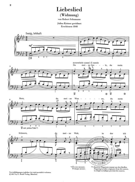  Love Song (Dedication) From Myrthen Op. 25 by Robert Schumann